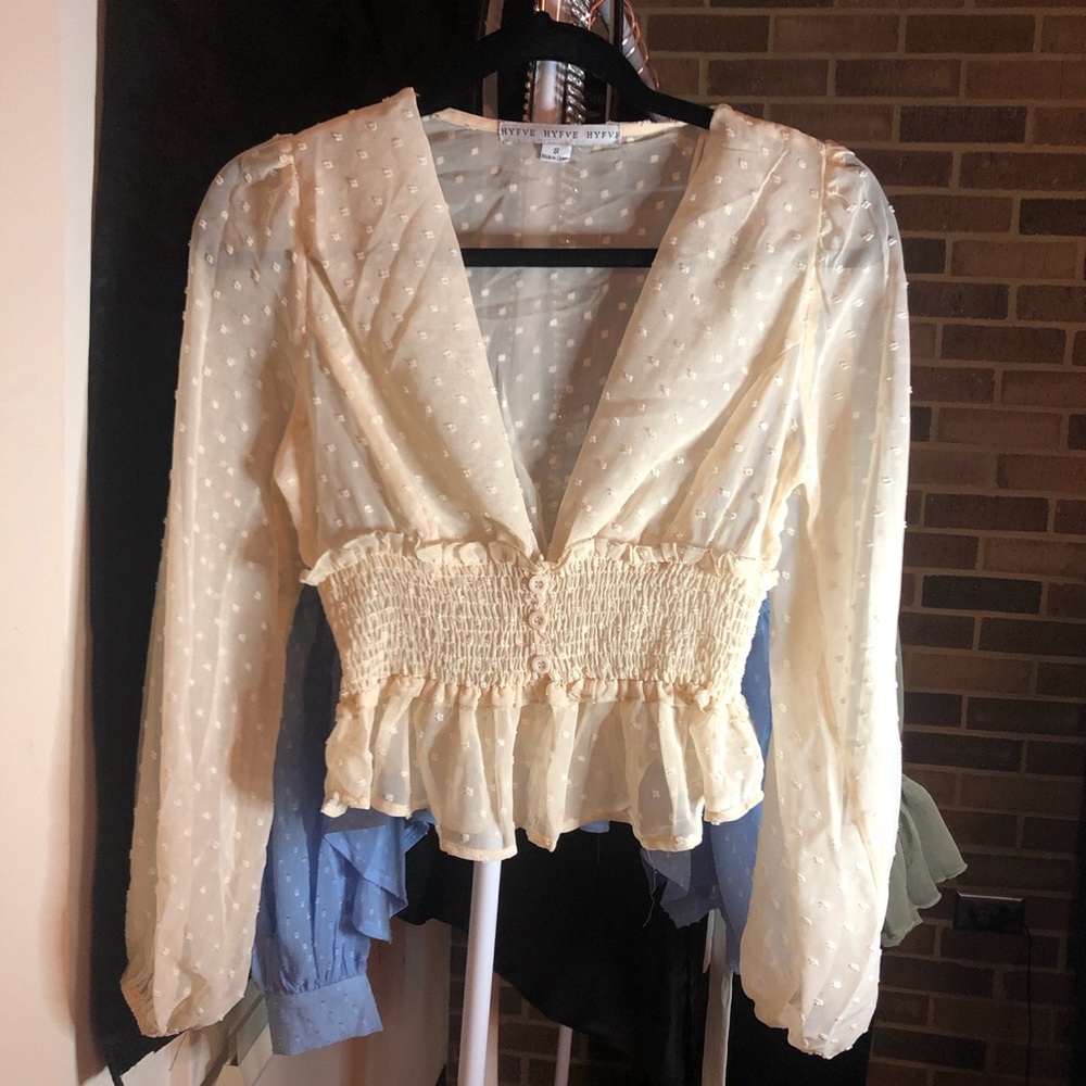 cream blouse